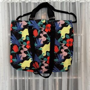 Latino Heritage Month Tote Bag - Black Floral